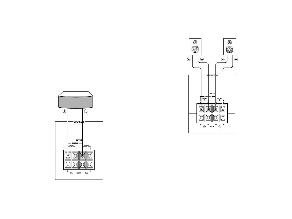 Connecting the center speaker(s) to this unit | Yamaha E580 User Manual | Page 18 / 38