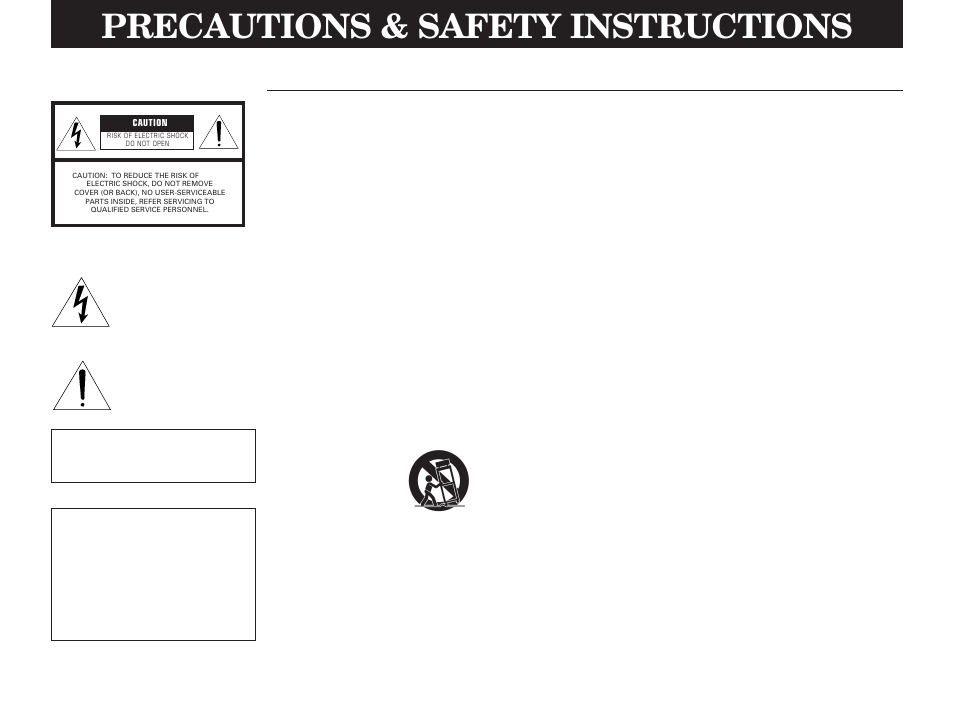 Precautions & safety instructions, Safety instructions | Yamaha E580 User Manual | Page 2 / 38