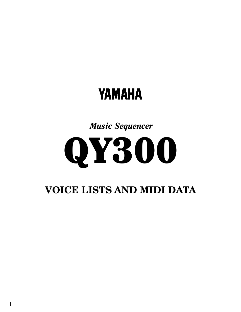 Yamaha QY 300 User Manual | 13 pages