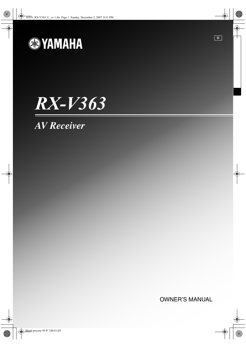 Yamaha RX-V363 User Manual | 76 pages