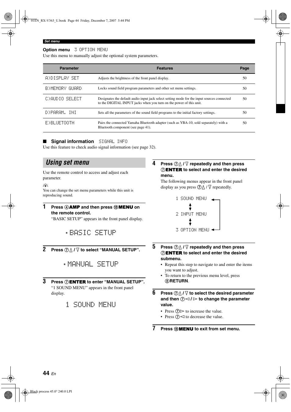 Yamaha RX-V363 User Manual | Page 48 / 76