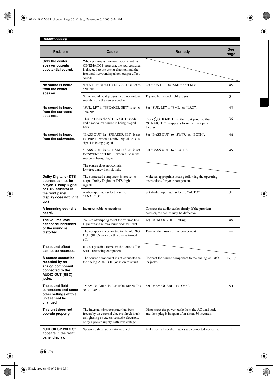 Yamaha RX-V363 User Manual | Page 60 / 76