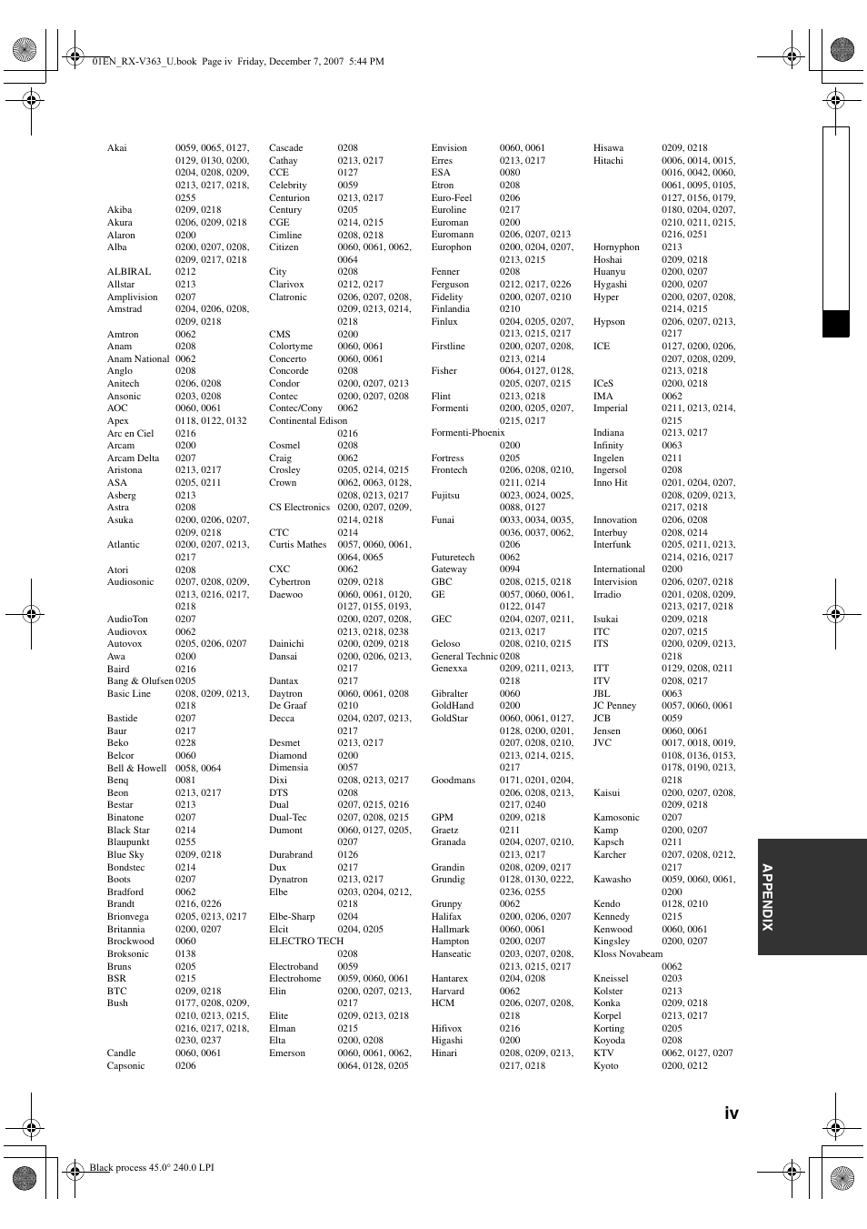 Yamaha RX-V363 User Manual | Page 73 / 76