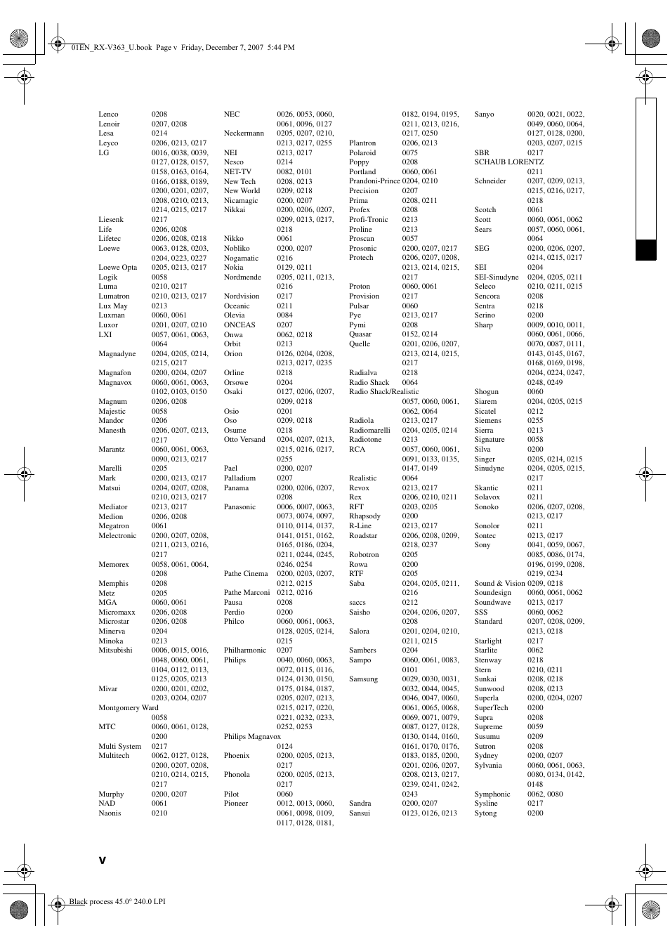 Yamaha RX-V363 User Manual | Page 74 / 76