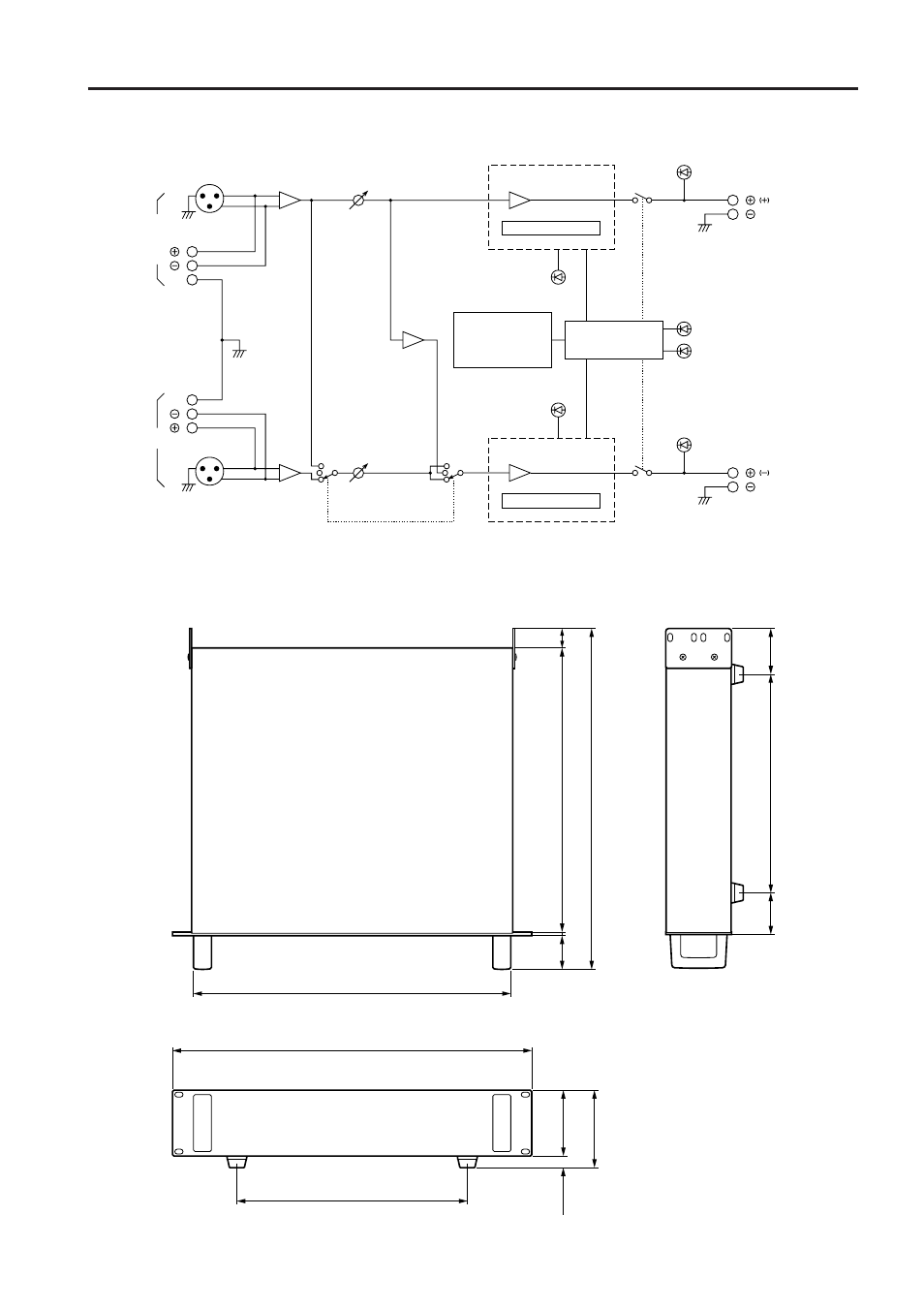 Block diagram, Dimensions | Yamaha C 450 User Manual | Page 11 / 12