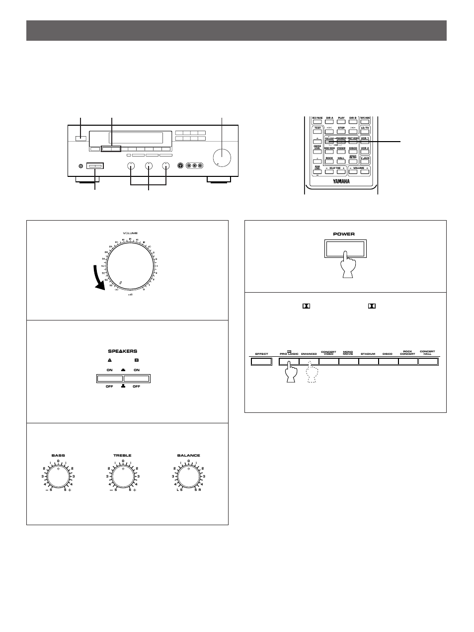 Speaker balance adjustment, Set to the, Position | Set to the “0” position | Yamaha DSP-A590 User Manual | Page 12 / 27