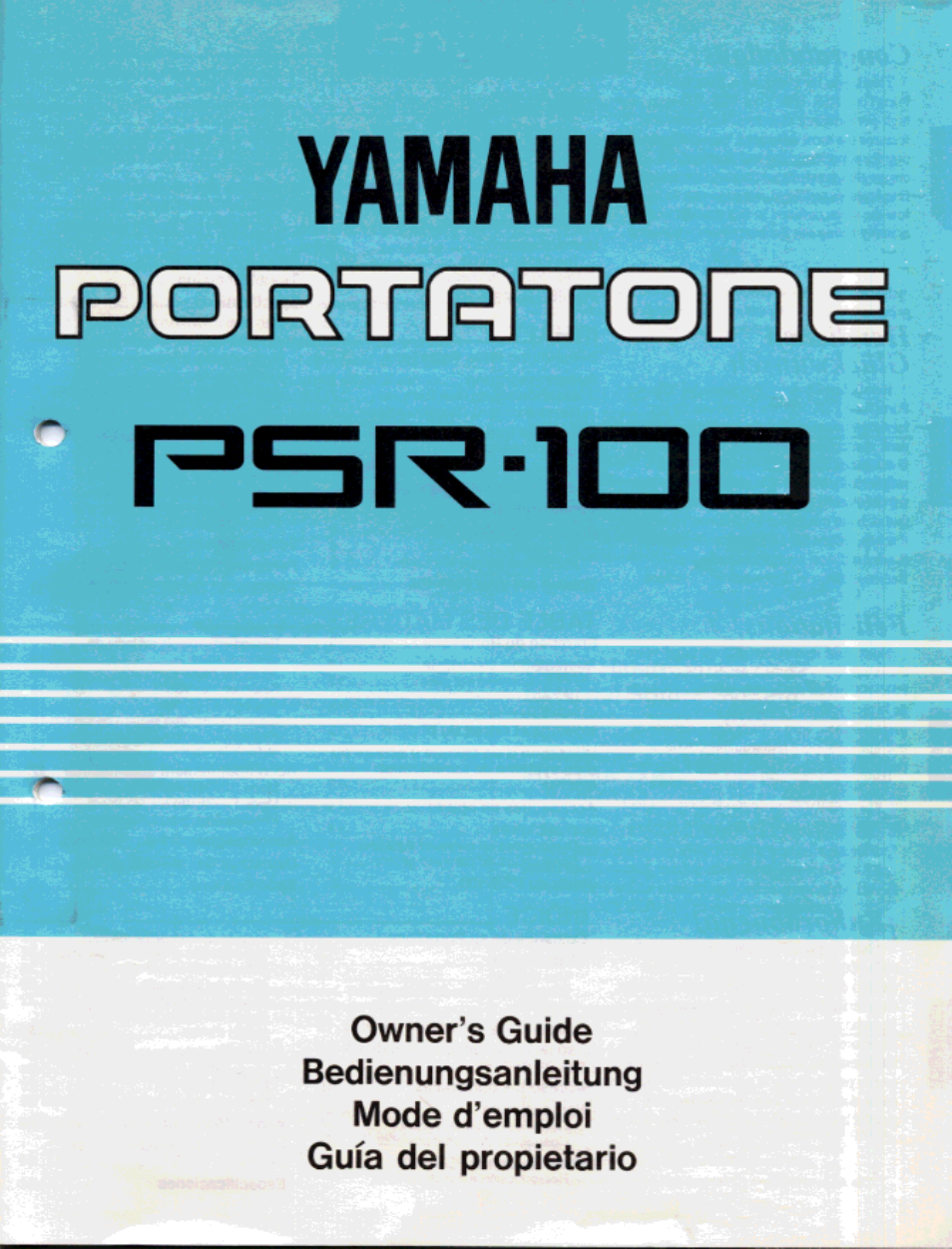 Yamaha Portatone PSR-100 User Manual | 12 pages