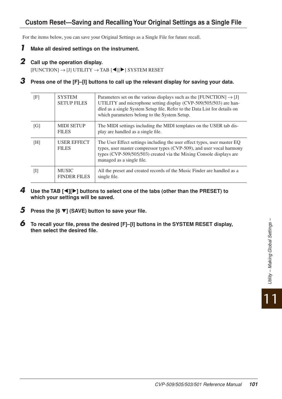Midi setup files. see | Yamaha CLAVINOVA CVP-509 User Manual | Page 101 / 104