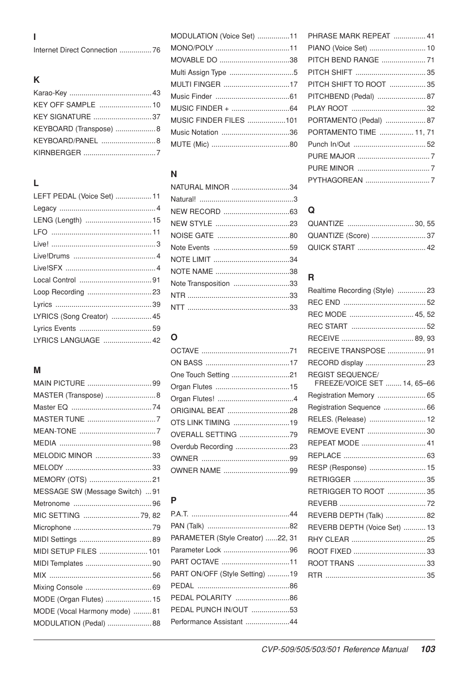 Yamaha CLAVINOVA CVP-509 User Manual | Page 103 / 104