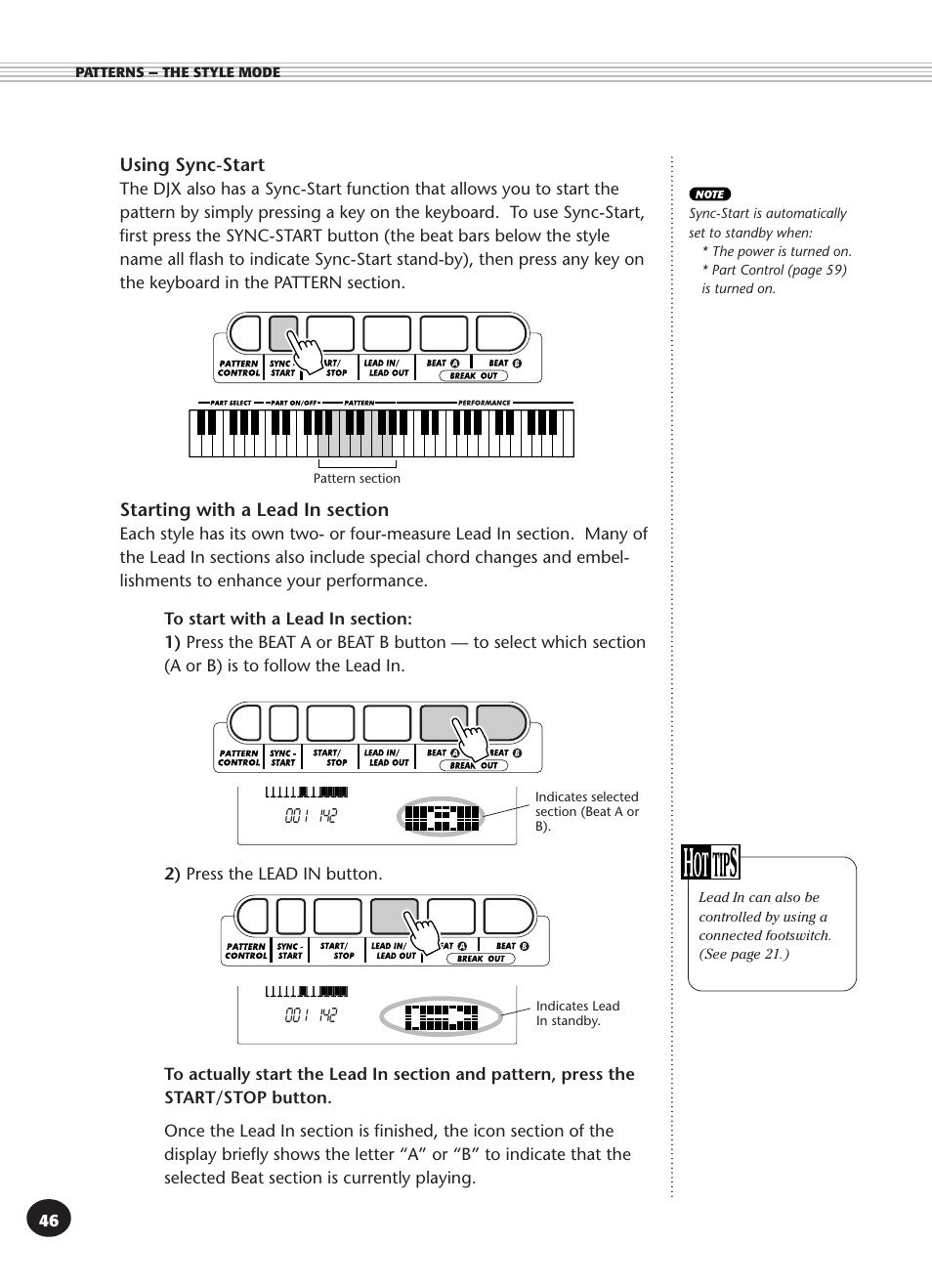 Using sync-start | Yamaha DJX User Manual | Page 46 / 120