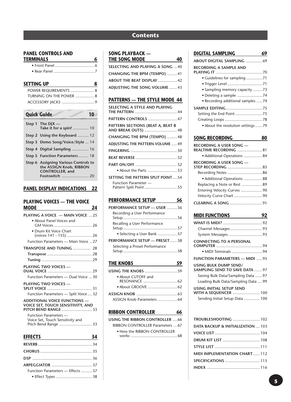Yamaha DJX User Manual | Page 5 / 120