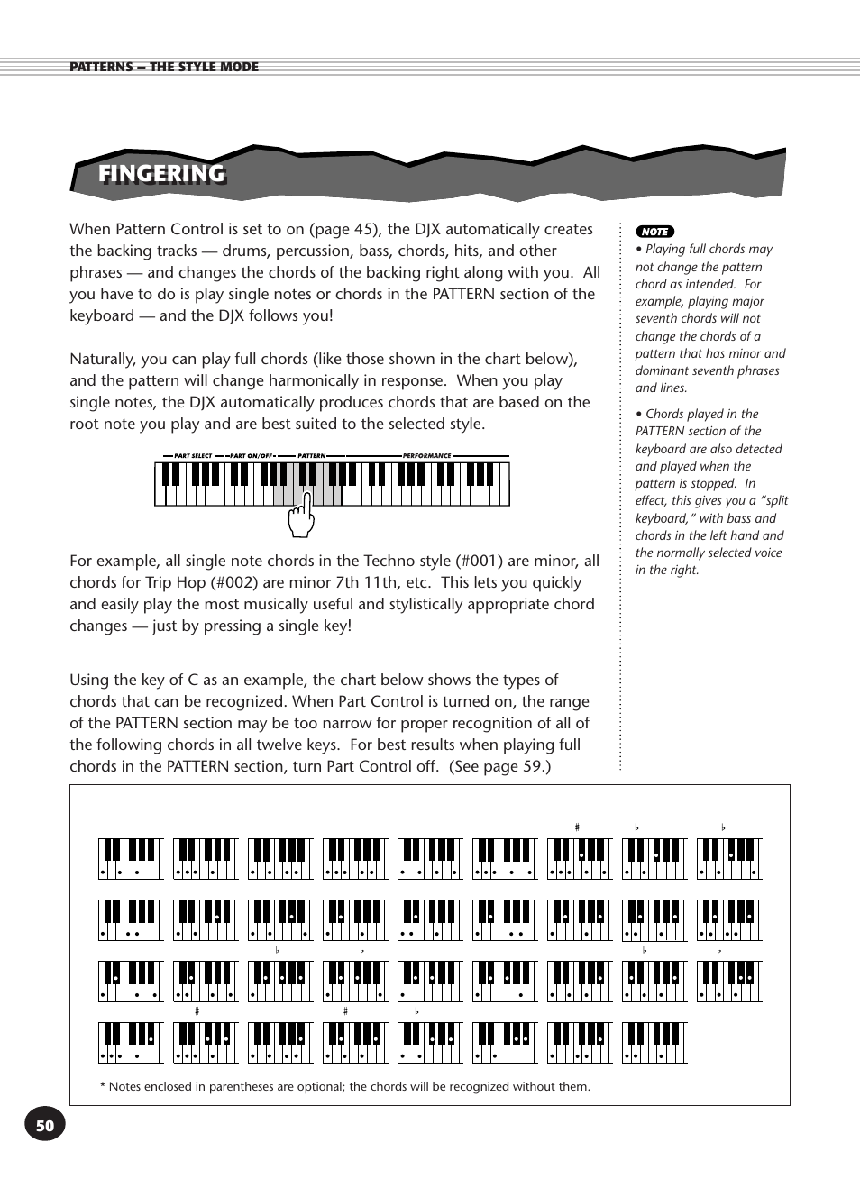 Fingering | Yamaha DJX User Manual | Page 50 / 120