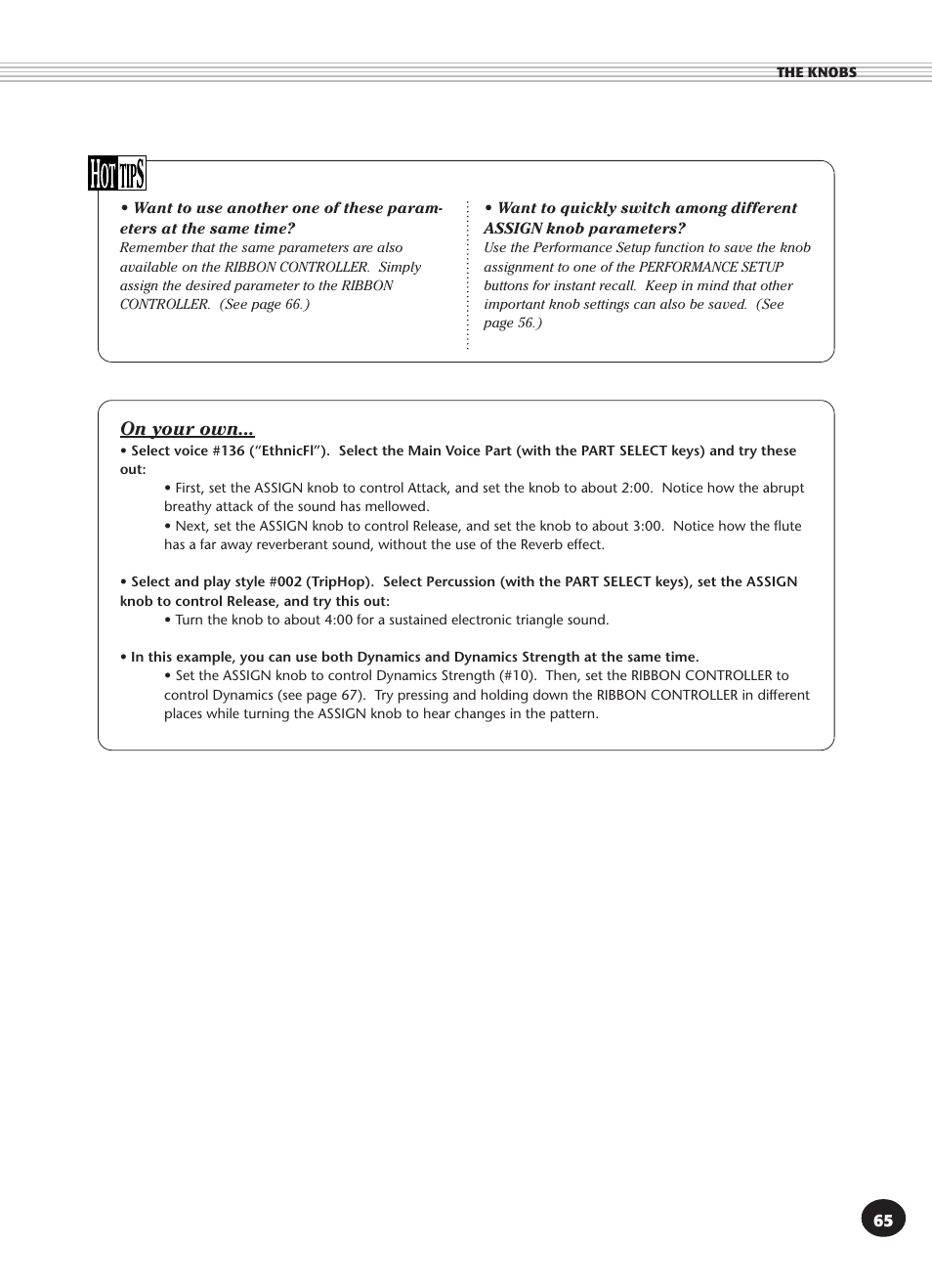 On your own | Yamaha DJX User Manual | Page 65 / 120