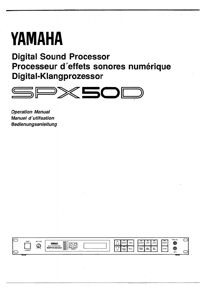 Yamaha SPX50D User Manual | 105 pages