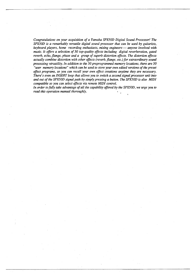 Yamaha SPX50D User Manual | Page 2 / 105