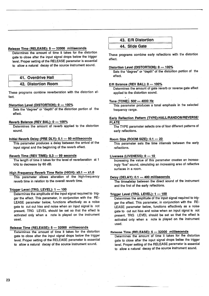 E/r distortion, E i r | Yamaha SPX50D User Manual | Page 22 / 105