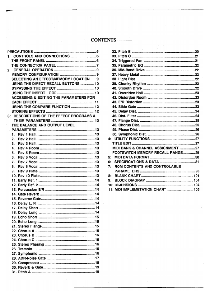 Yamaha SPX50D User Manual | Page 3 / 105