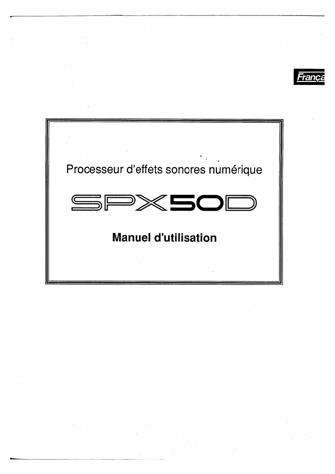 Processeur d’effets sonores numérique | Yamaha SPX50D User Manual | Page 32 / 105