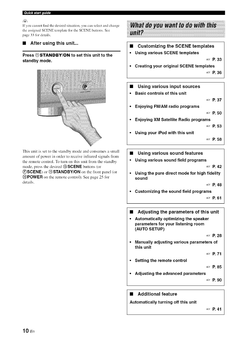 What do you want to do with this unit | Yamaha HTR-6080 User Manual | Page 14 / 125