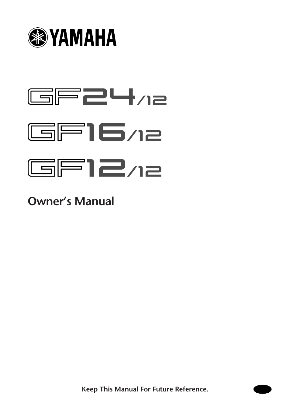 Yamaha GF24/12 User Manual | 26 pages
