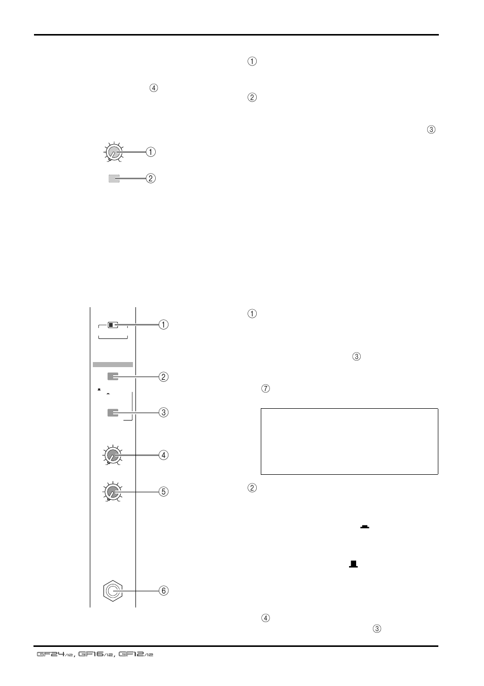 Other controls/connectors | Yamaha GF24/12 User Manual | Page 14 / 26