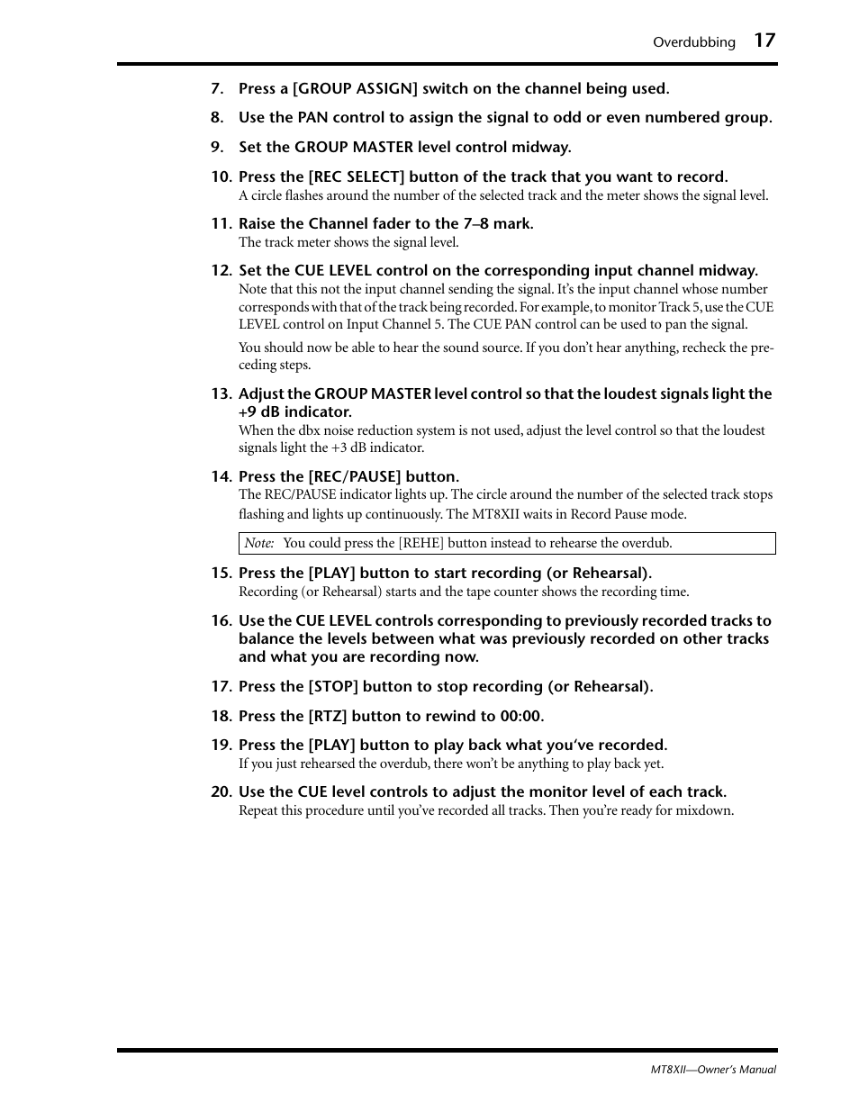 Yamaha MT8XII User Manual | Page 24 / 65