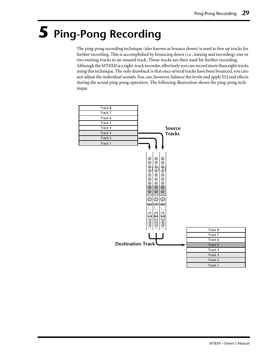 5 pingpong recording, Ping-pong recording, Mt8xii—owner’s manual | Yamaha MT8XII User Manual | Page 36 / 65
