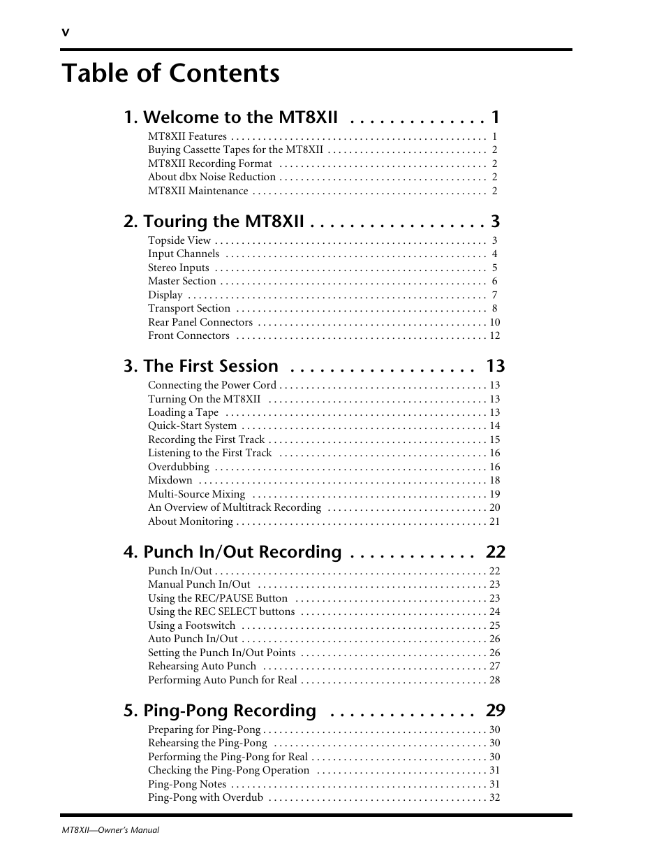 Yamaha MT8XII User Manual | Page 6 / 65