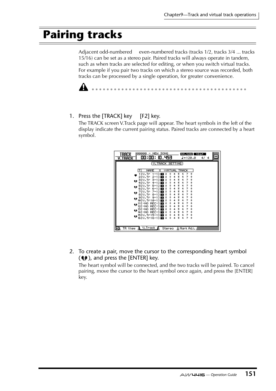 Pairing tracks | Yamaha Professional Audio Workstation AW4416 User Manual | Page 166 / 507