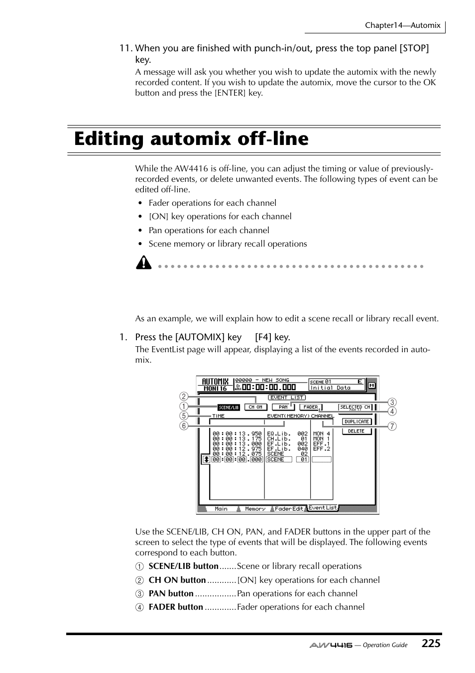 Editing automix off-line | Yamaha Professional Audio Workstation AW4416 User Manual | Page 240 / 507