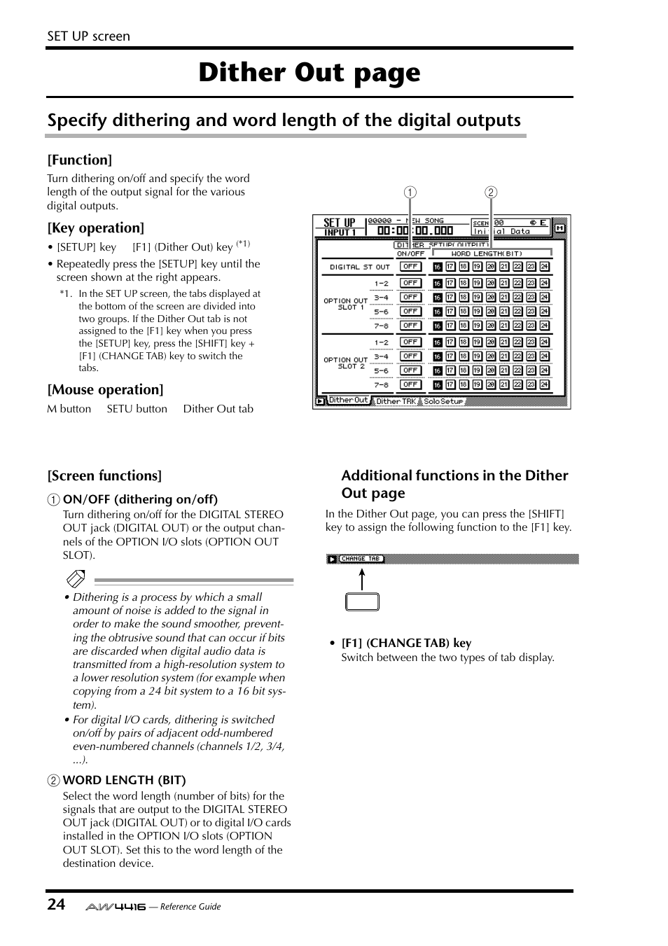 Dither out page | Yamaha Professional Audio Workstation AW4416 User Manual | Page 312 / 507