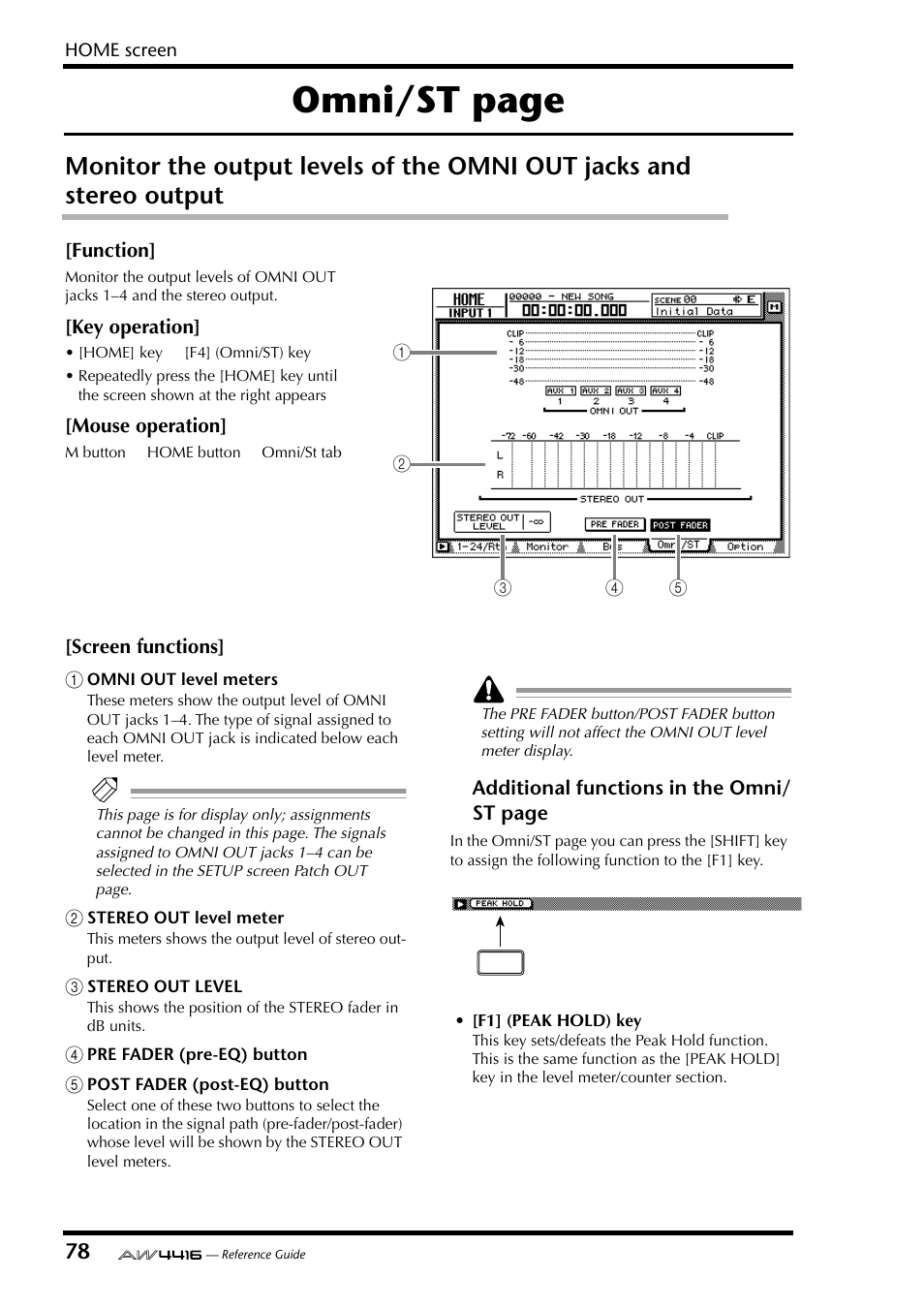 Omni/st page | Yamaha Professional Audio Workstation AW4416 User Manual | Page 366 / 507