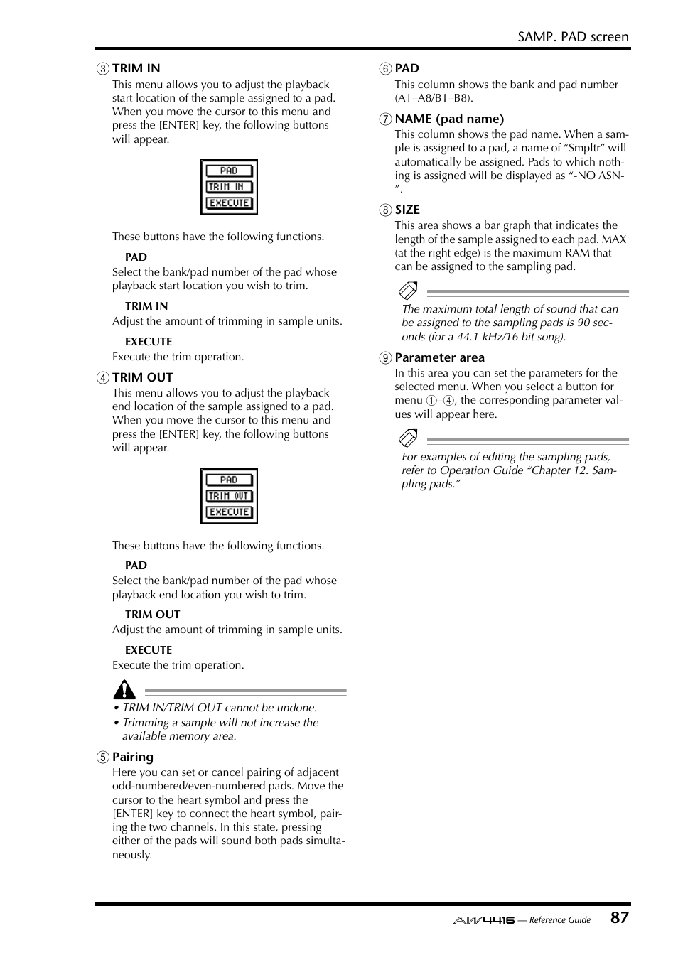 Yamaha Professional Audio Workstation AW4416 User Manual | Page 375 / 507