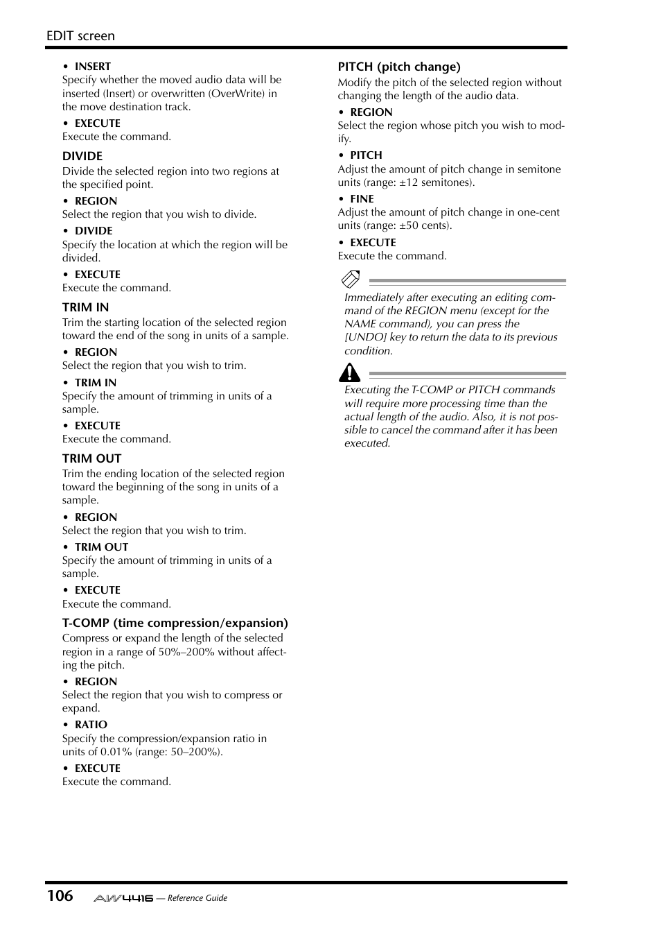 Yamaha Professional Audio Workstation AW4416 User Manual | Page 394 / 507