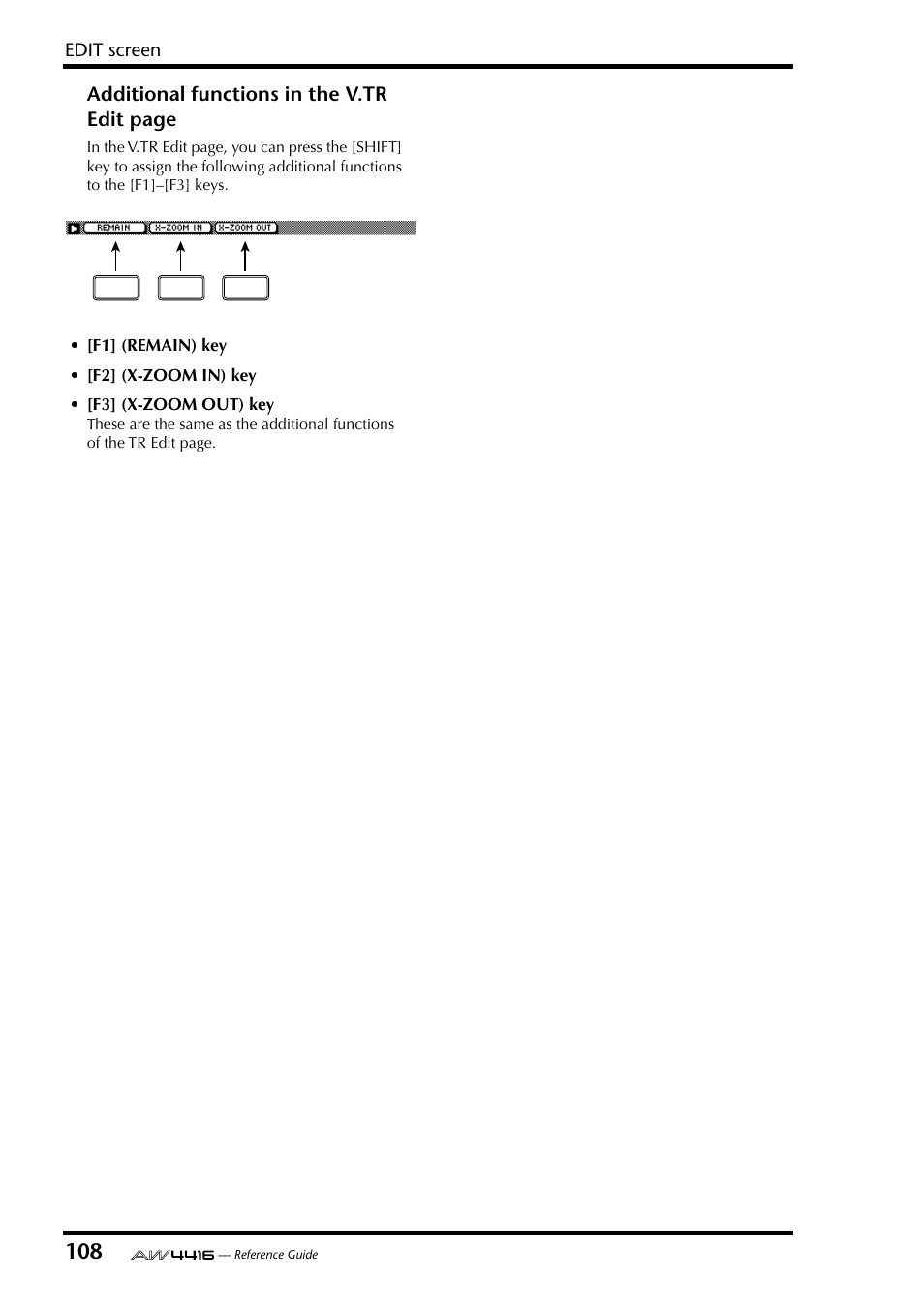 Additional functions in the v.tr edit page | Yamaha Professional Audio Workstation AW4416 User Manual | Page 396 / 507