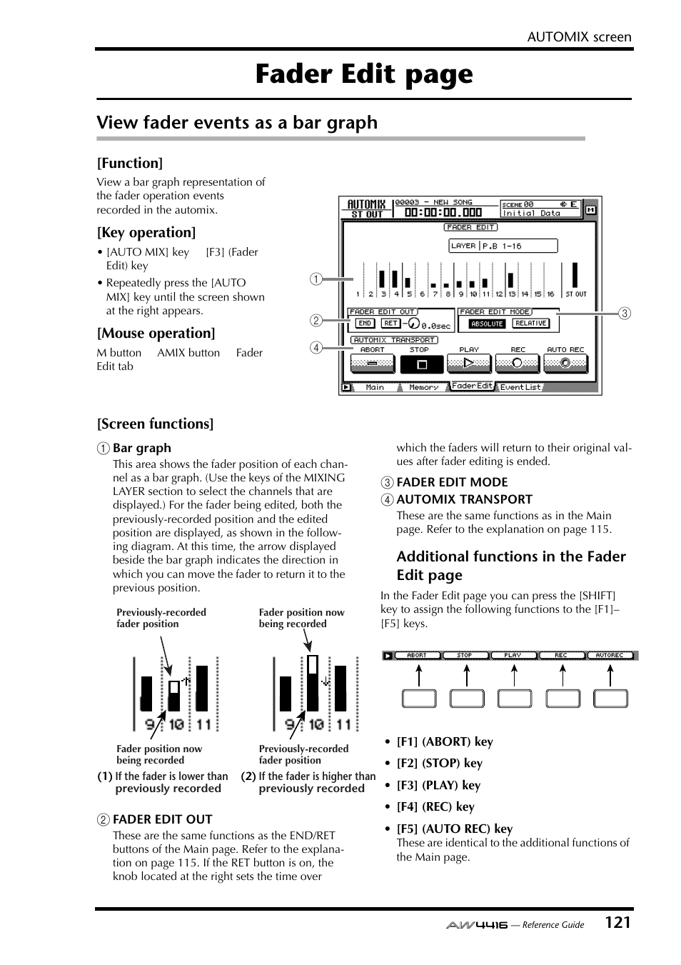 View fader events as a bar graph, Fader edit page | Yamaha Professional Audio Workstation AW4416 User Manual | Page 409 / 507