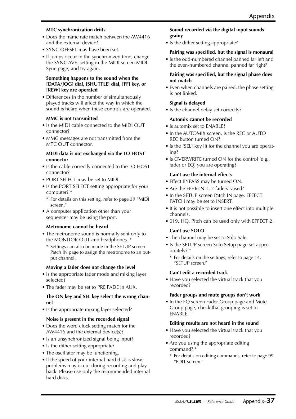 Yamaha Professional Audio Workstation AW4416 User Manual | Page 453 / 507