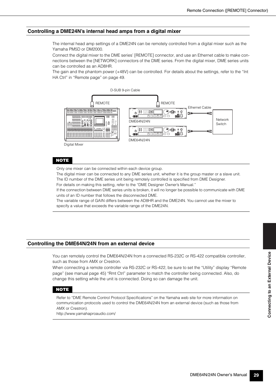 Controlling the dme64n/24n from an external device | Yamaha 1009MWTO-F0 User Manual | Page 29 / 80