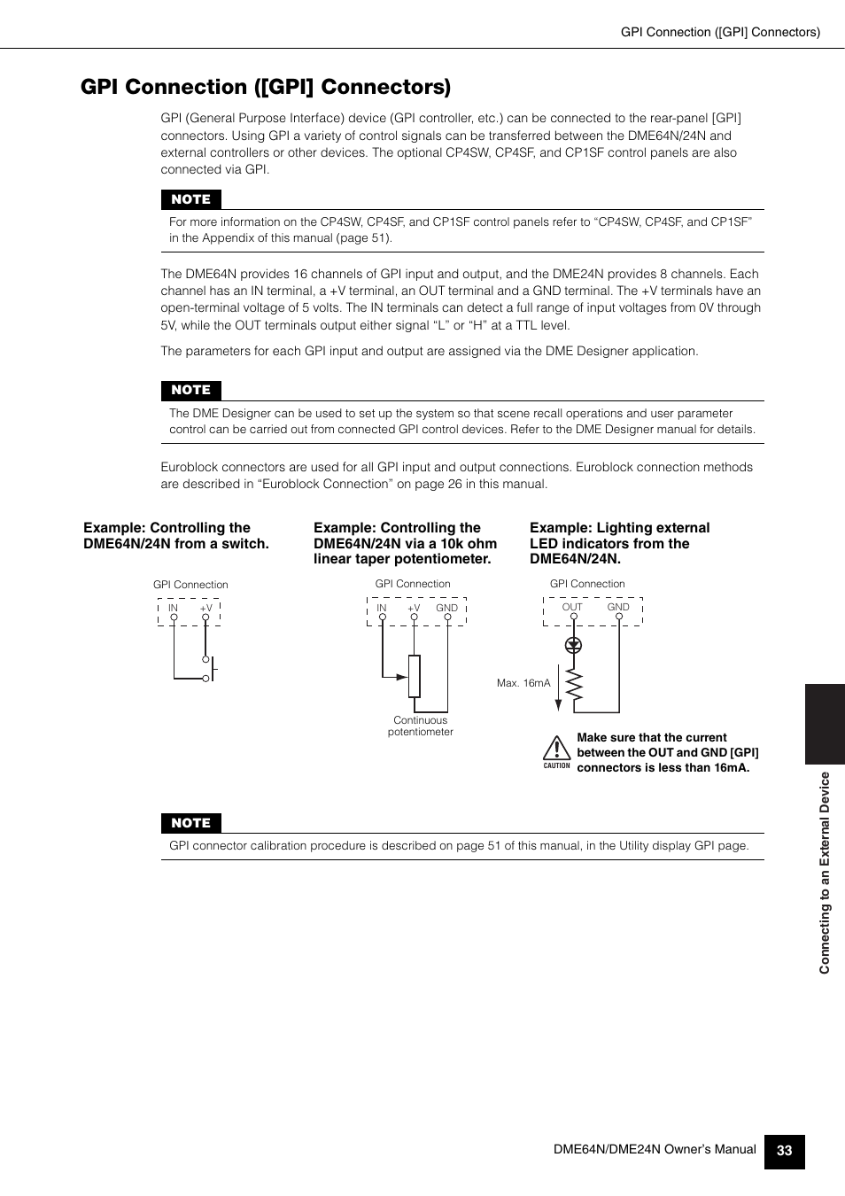 Gpi connection ([gpi] connectors) | Yamaha 1009MWTO-F0 User Manual | Page 33 / 80