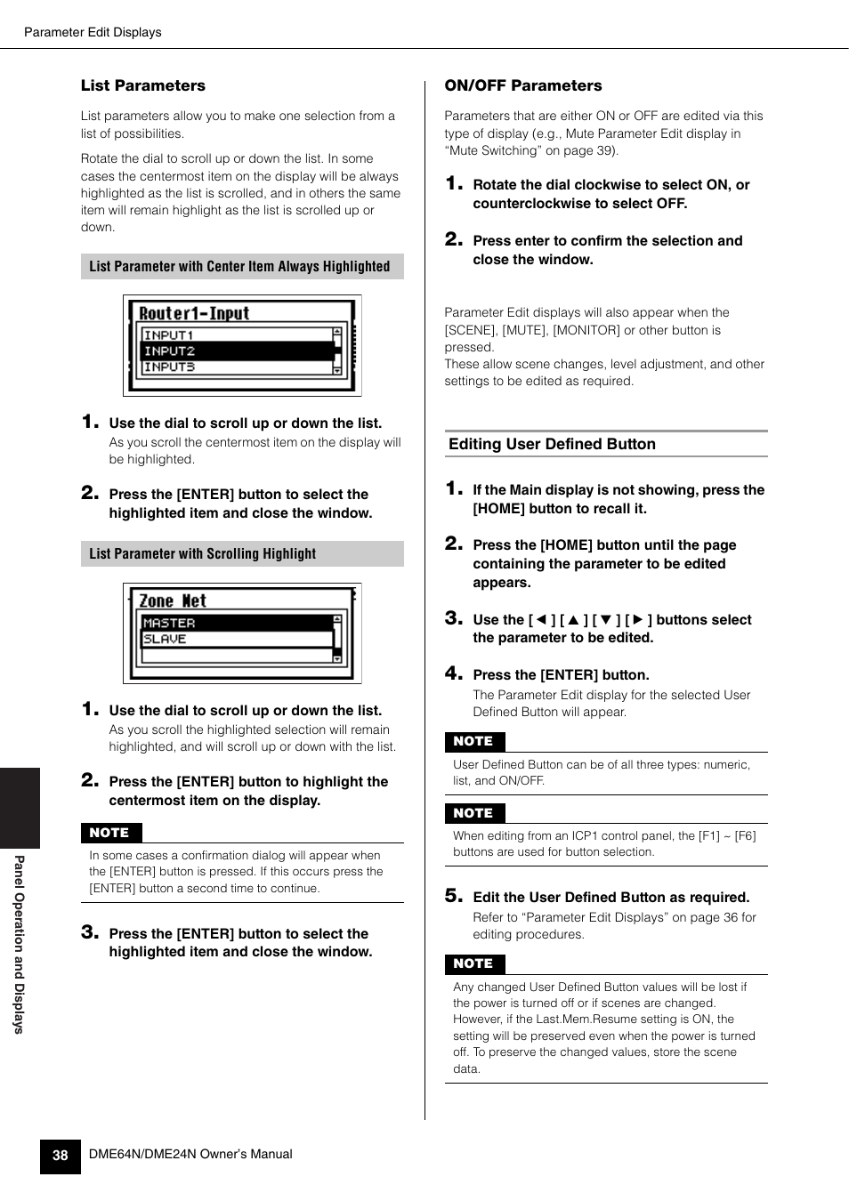 Editing user defined button | Yamaha 1009MWTO-F0 User Manual | Page 38 / 80