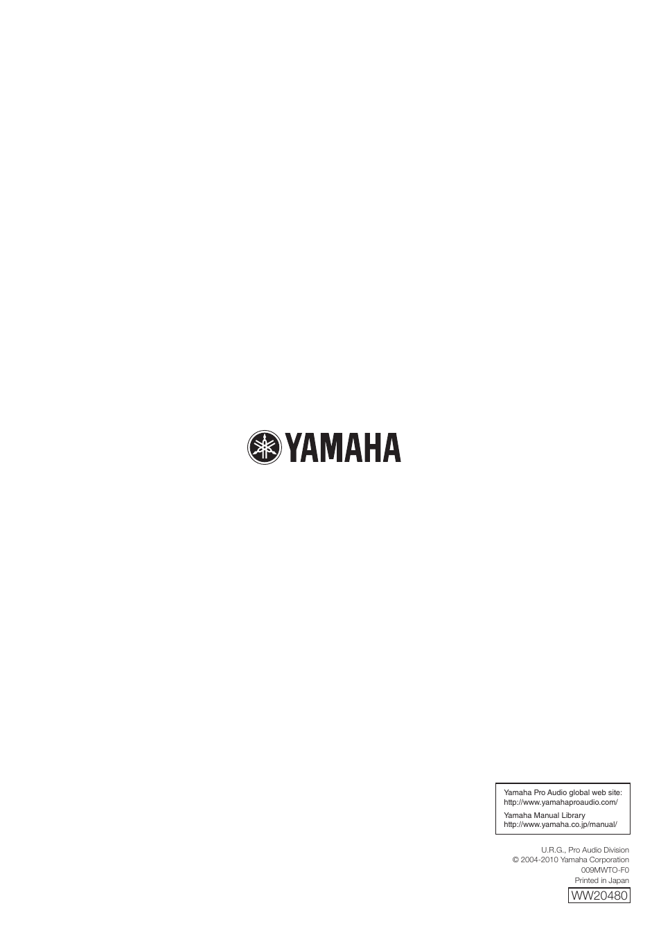 Yamaha 1009MWTO-F0 User Manual | Page 80 / 80