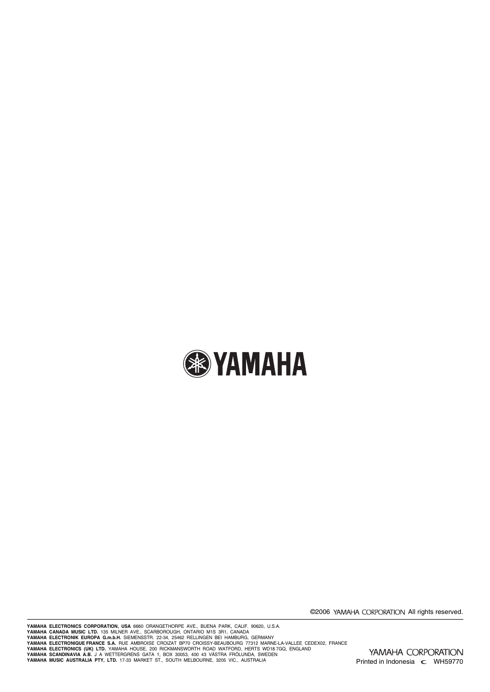 Yamaha 900SW User Manual | Page 24 / 24