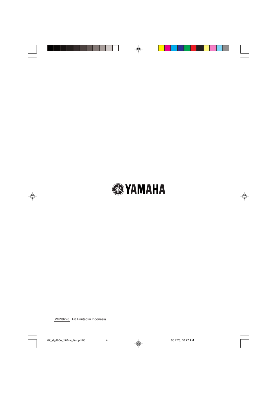 Yamaha SLG-120NW User Manual | Page 16 / 16