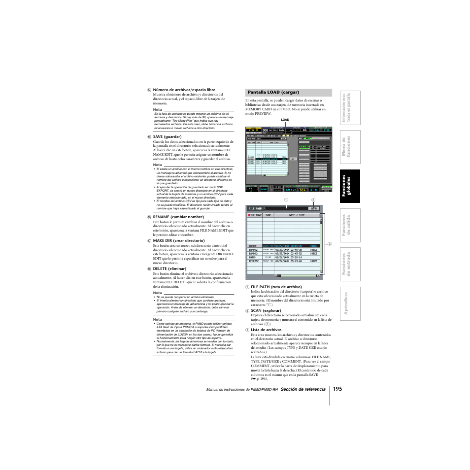 Pantalla load (cargar) | Yamaha PM5D-RHPM5D User Manual | Page 195 / 367