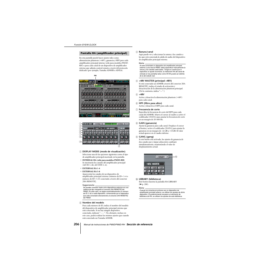 Pantalla ha (amplificador principal) | Yamaha PM5D-RHPM5D User Manual | Page 206 / 367