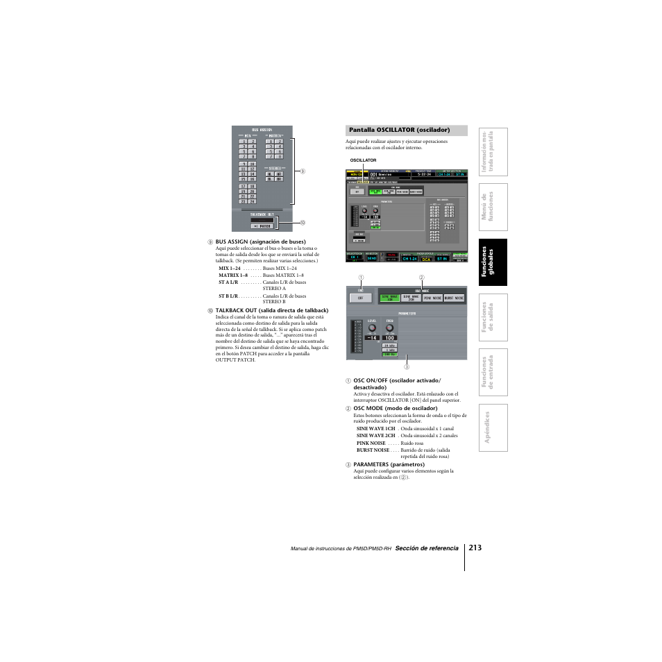 Pantalla oscillator (oscilador) | Yamaha PM5D-RHPM5D User Manual | Page 213 / 367