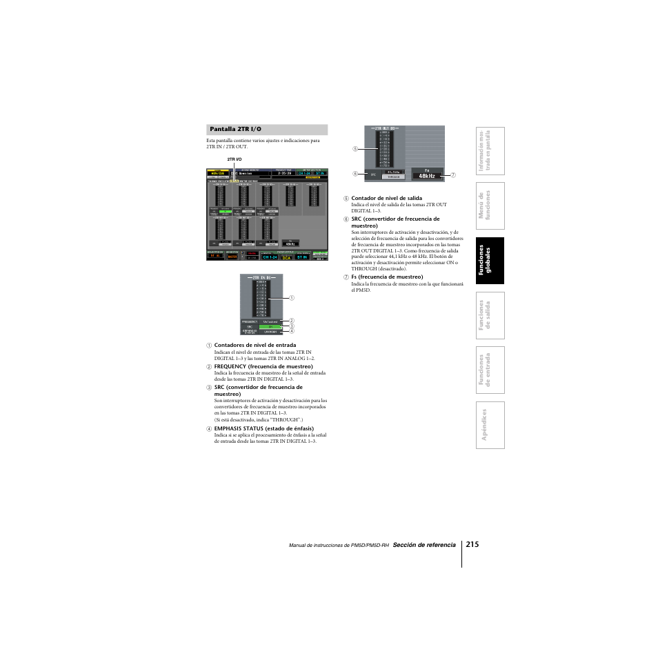 Pantalla 2tr i/o | Yamaha PM5D-RHPM5D User Manual | Page 215 / 367