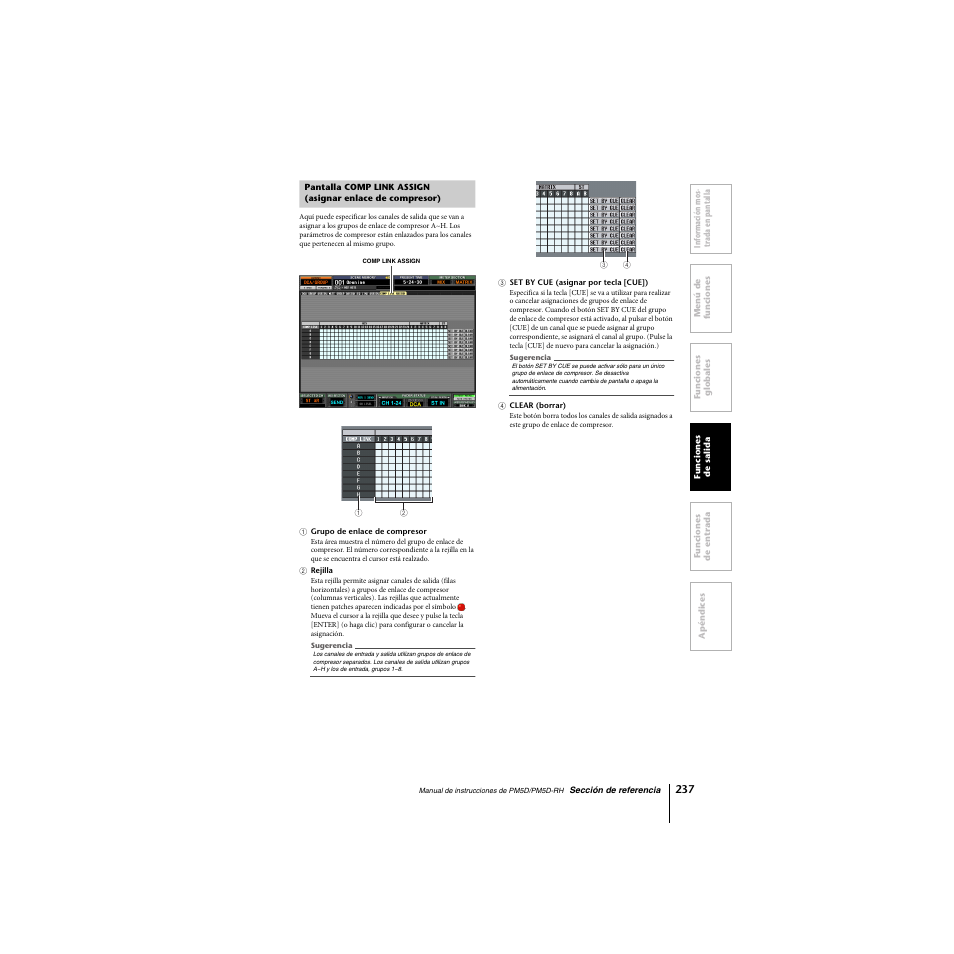 Pantalla comp link assign (asignar enlace, De compresor) | Yamaha PM5D-RHPM5D User Manual | Page 237 / 367