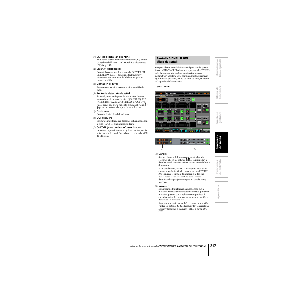 Pantalla signal flow (flujo de señal) | Yamaha PM5D-RHPM5D User Manual | Page 247 / 367