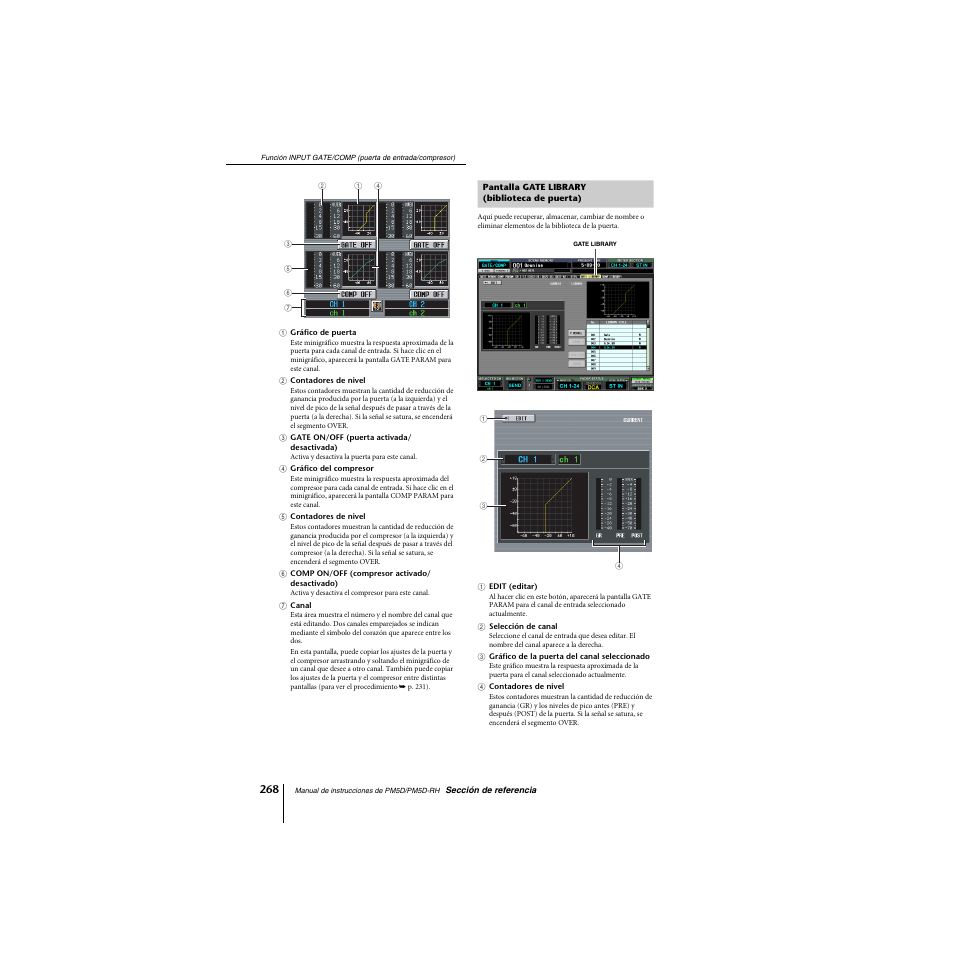 Pantalla gate library (biblioteca de puerta) | Yamaha PM5D-RHPM5D User Manual | Page 268 / 367